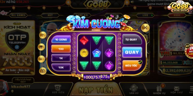 Cách chọn dòng cược mini game kim cương Go88